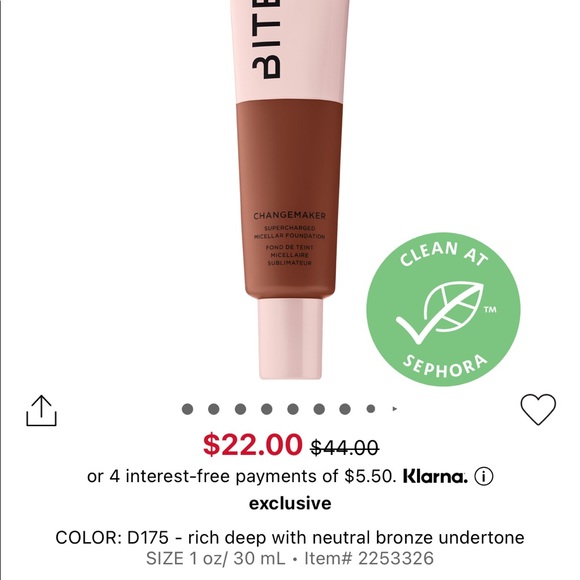 BITE BEAUTY
Changemaker Supercharged Micellar Foundation Shade “D175” - Picture 3 of 3
